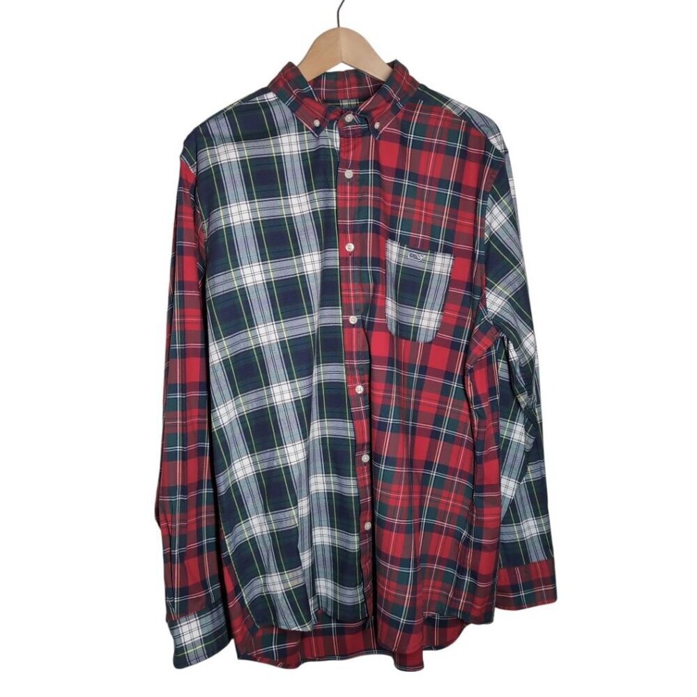 Vineyard Vines Mens Classic Fit Tucker‎ Shirt Plaid Mens Large Holiday Preppy